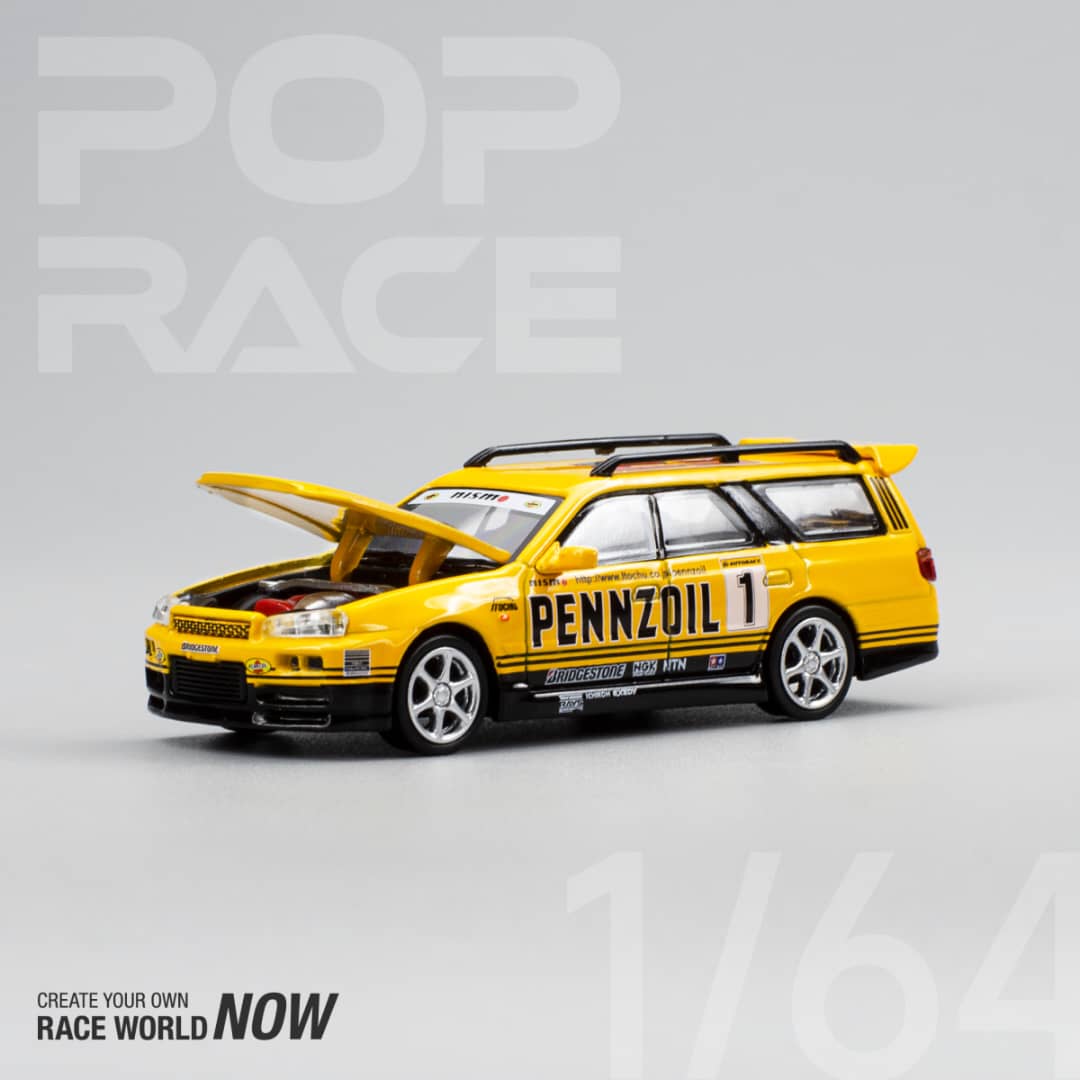 Pop Race 1/64 Stagea 260RS Open-Hood - Pennzoil