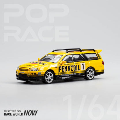 Pop Race 1/64 Stagea 260RS Open-Hood - Pennzoil