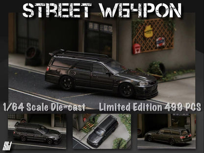 Street Weapon 1/64 Stagea WC34 260RS
Full Carbon Black(Over-Printing Varnish)