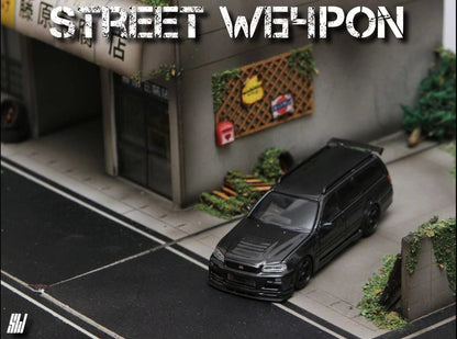 Street Weapon 1/64 Stagea WC34 260RS
Full Carbon Black(Over-Printing Varnish)