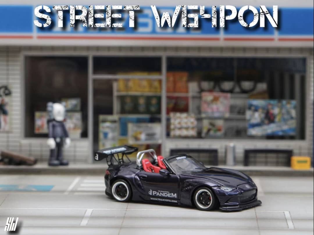 Street Weapon 1/64 MX-5 Roadster Pandem Rocket Bunny Modified Midnight Purple