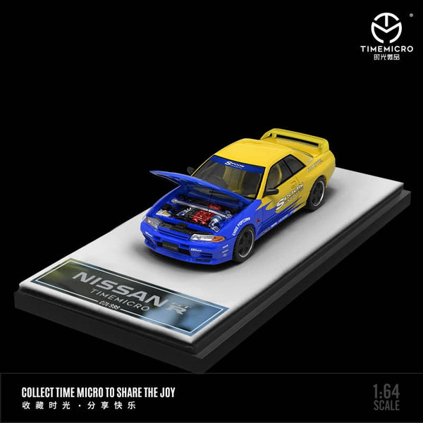 Voiture Miniature Diecast 1:64 Nissan GT-R32 Spoon/FALKEN - TimeMicro - Avec Boîte & Présentoir