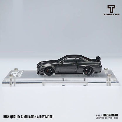 [ETA:  Jun 2024 ] Time Micro x TimeTop 1/64 Skyline GT-R R34, Nismo Z-Tune Full Carbon Black Open-Hood, Visible Engine