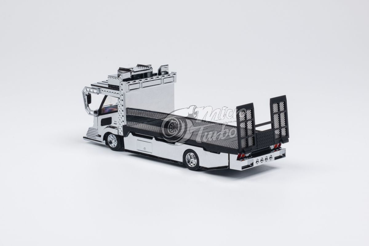[ETA:  May 2024 ] Microturbo 1/64 Dekotora Ver2 Custom Tow Truck (ABS Container Chrome Silver
