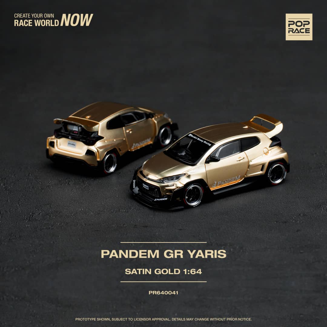 [ETA:  Apr 2024 ] Pop Race 1/64 GR Yaris Pandem Rocket Bunny  Saint Gold