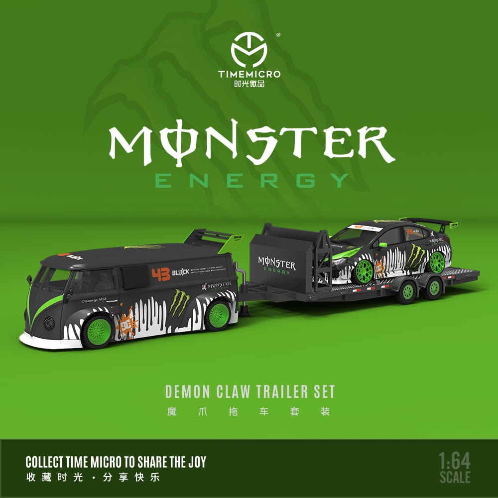 Time Micro 1/64 Black-White Monster Trailer Set