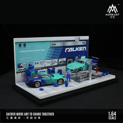 MoreArt 1/64 One-Piece DioramavAuto Repair Shop -  Falken