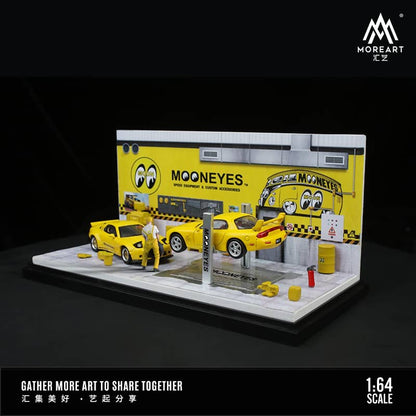 MoreArt 1/64 One-Piece Diorama Auto Repair Shop - Mooneyes