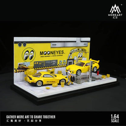 MoreArt 1/64 One-Piece Diorama Auto Repair Shop - Mooneyes