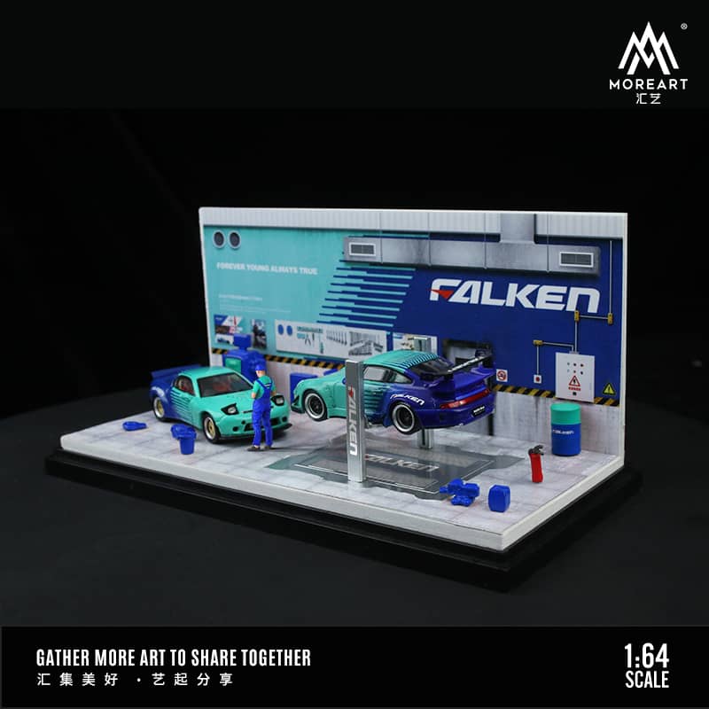 MoreArt 1/64 One-Piece DioramavAuto Repair Shop -  Falken