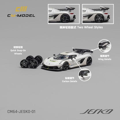 CM Model 1/64 Koenigsegg Jesko Attack - Pearl White