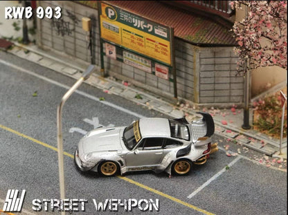 Street Weapon 1/64 RWB993 GT Wing Heavenly Modified Silver