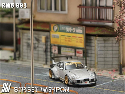 Street Weapon 1/64 RWB993 GT Wing Heavenly Modified Silver