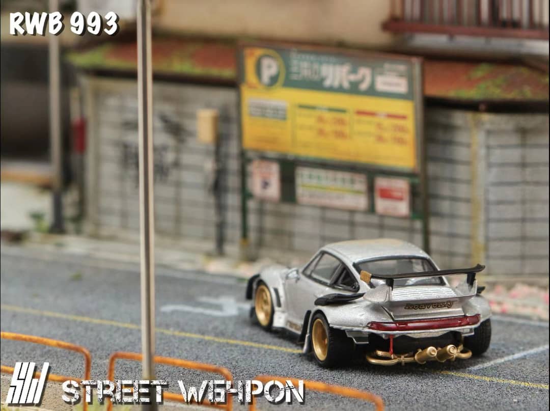 Street Weapon 1/64 RWB993 GT Wing Heavenly Modified Silver