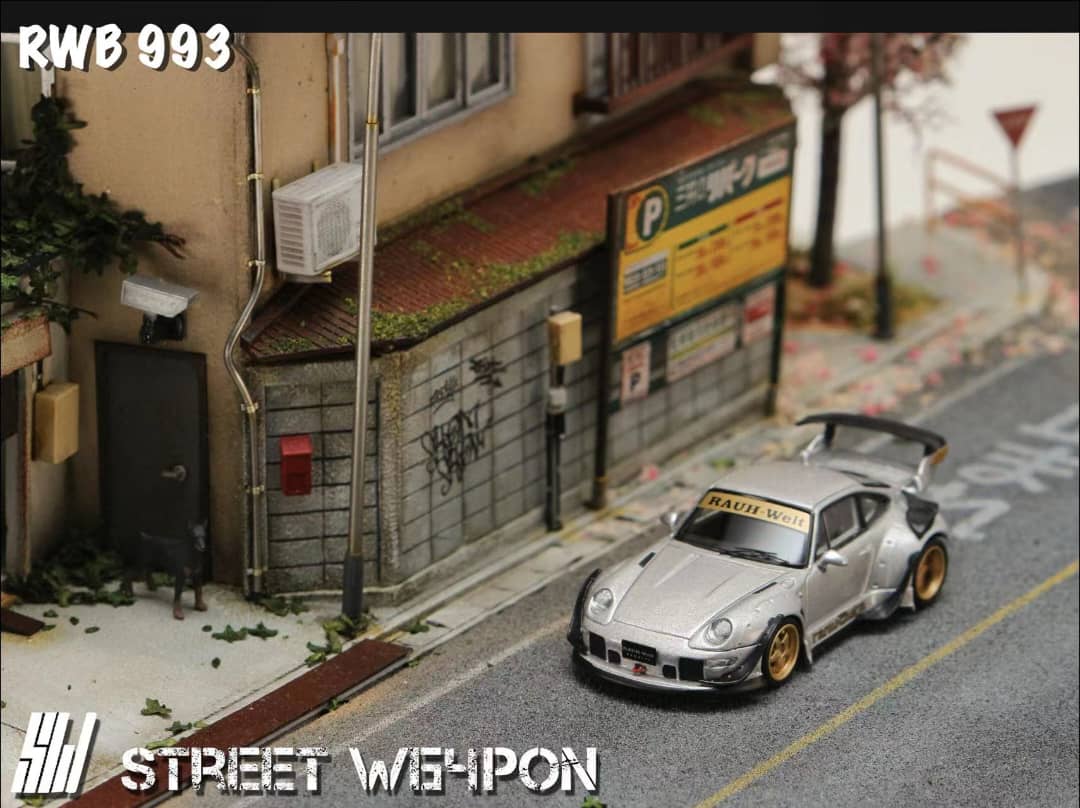 Street Weapon 1/64 RWB993 GT Wing Heavenly Modified Silver