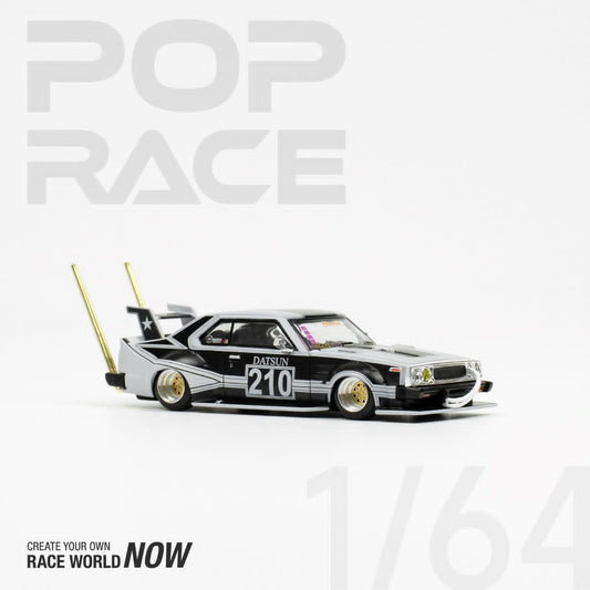 Pop Race 1/64 SKYLINE C210 BOSOZOKU STYLE MATT BLACK