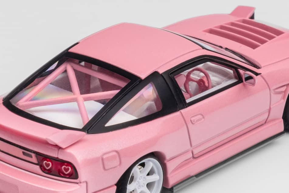 MicroTurbo 1/64 Miyabi 180SX (S13 Silvia) Spirit Rei Modified Valentine`s Day Special Edition - Metallic Pink (Retractable-Headlight, Visible Engine)