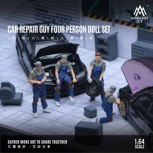 [ETA:  Sep 2024 ] MoreArt 1/64 Car Repair Guys (MO222022) Set Of 4 Figures