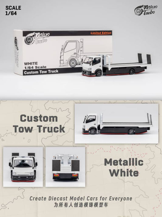 [ETA:  Aug 2024 ] MicroTurbo 1/64 300 Series II - Custom Tow Truck - Metallic White