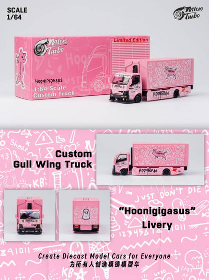 MicroTurbo 1/64 Custom Gull Wing Truck - Hoonipigasus Pink