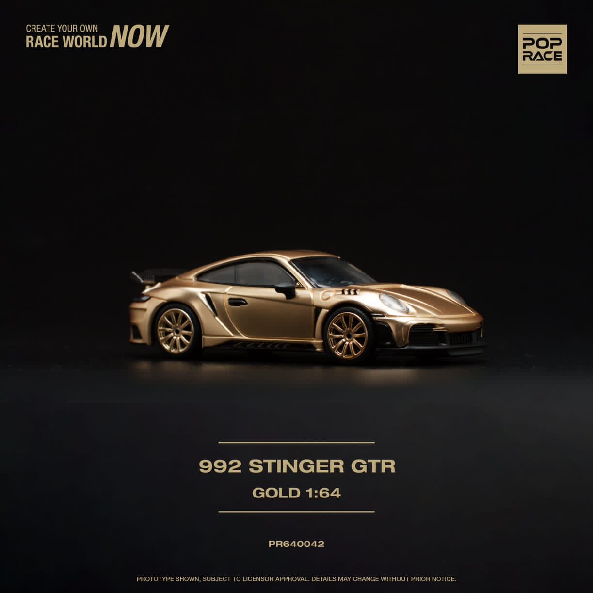 [ETA:  Aug 2024 ] Pop Race 1/64 992 Topcar Modified Stinger GTR Gold