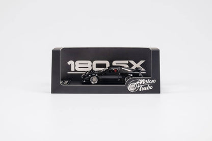 MicroTurbo 1/64 S13 Silvia 180SX Type X Modified - Metallic Black (Retractable-Headlight, Visible Engine)