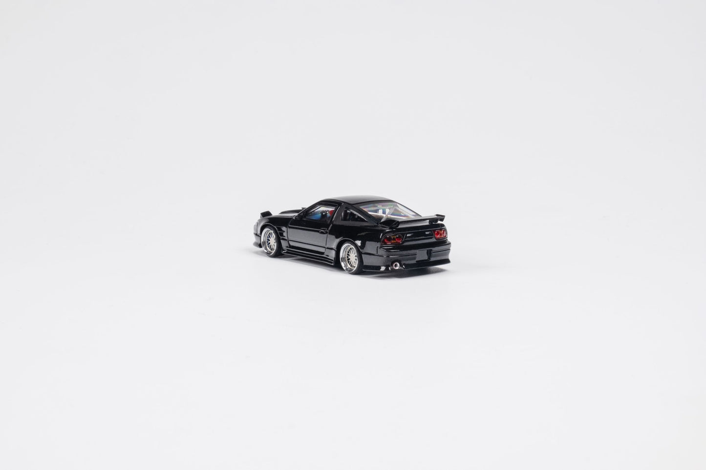 MicroTurbo 1/64 S13 Silvia 180SX Type X Modified - Metallic Black (Retractable-Headlight, Visible Engine)