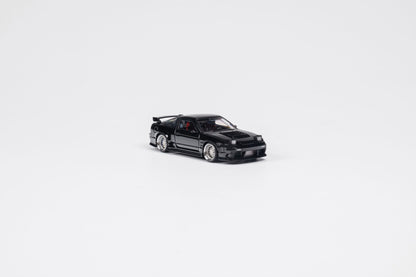 MicroTurbo 1/64 S13 Silvia 180SX Type X Modified - Metallic Black (Retractable-Headlight, Visible Engine)