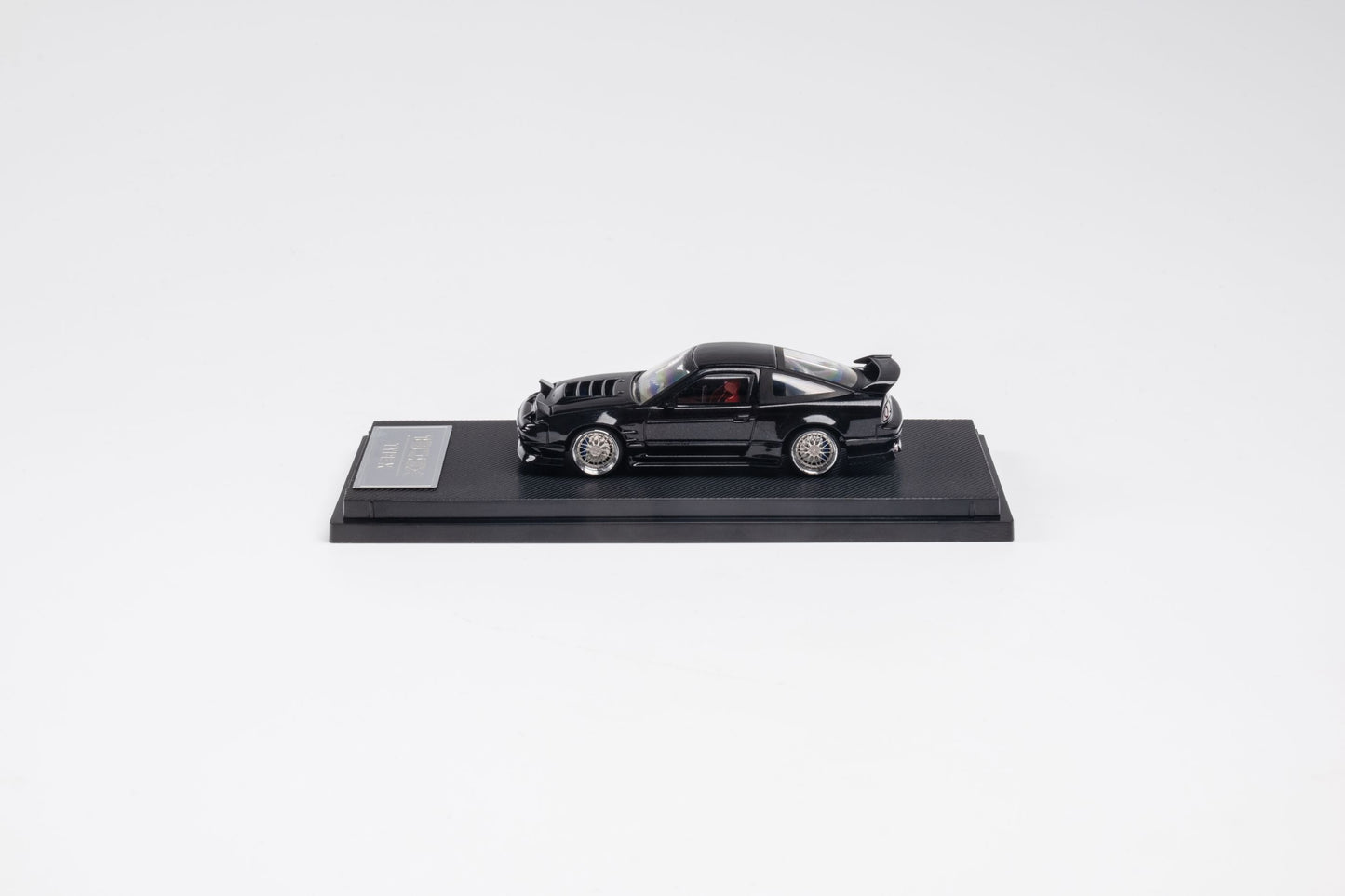 MicroTurbo 1/64 S13 Silvia 180SX Type X Modified - Metallic Black (Retractable-Headlight, Visible Engine)