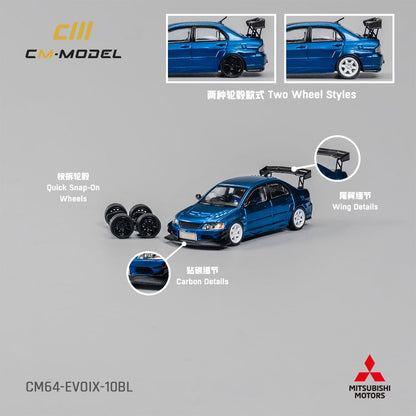 CM Model 1/64 Mitsubishi Lancer Evolution IX Voltex Modified - Metallic Blue