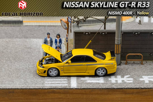 [ETA:  Sep 2024 ] Focal Horizon 1/64 Skyline R33 GT-R  Nismo 400R Yellow (Open-Hood, Visible Engine)