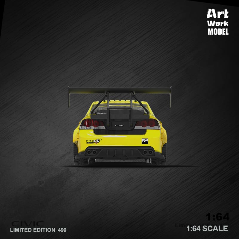 ArtWork Model x Time Micro 1/64 Civic FD2 Track Edition Modified Spoon 95# Cartoon Livery