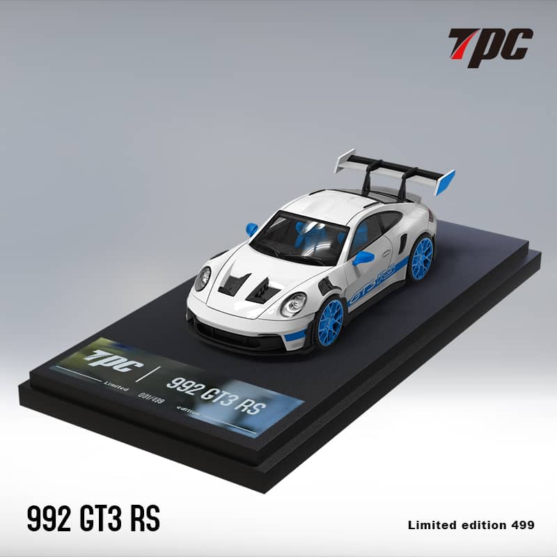 TPC x Time Micro 1/64 992 GT3 RS White (Blue Rims)