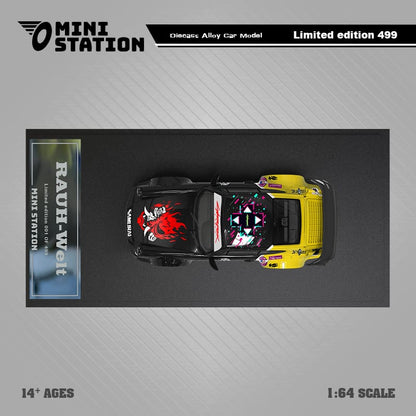 Mini Station x Time Micro 1/64 RWB964 GT Wing WildBody - Samurai Cyberpunk Livery