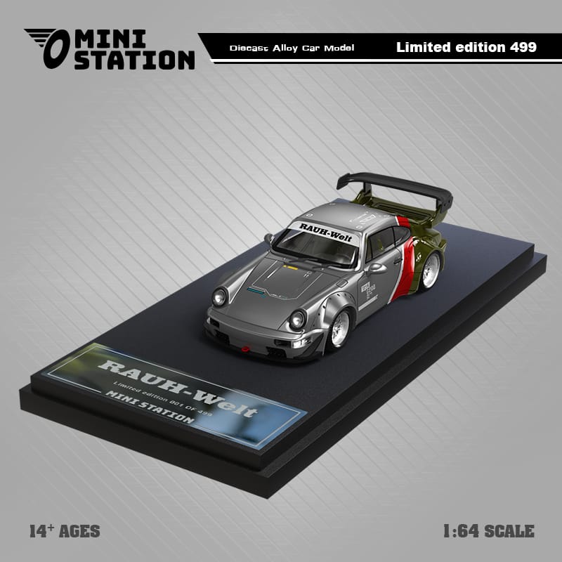 Mini Station x Time Micro 1/64 RWB964 GT Wing WildBody - Samurai Cyberpunk Livery