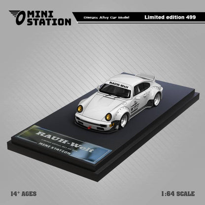 Mini Station x Time Micro 1/64 RWB964 GT Wing WildBody Samurai Cyberpunk Livery