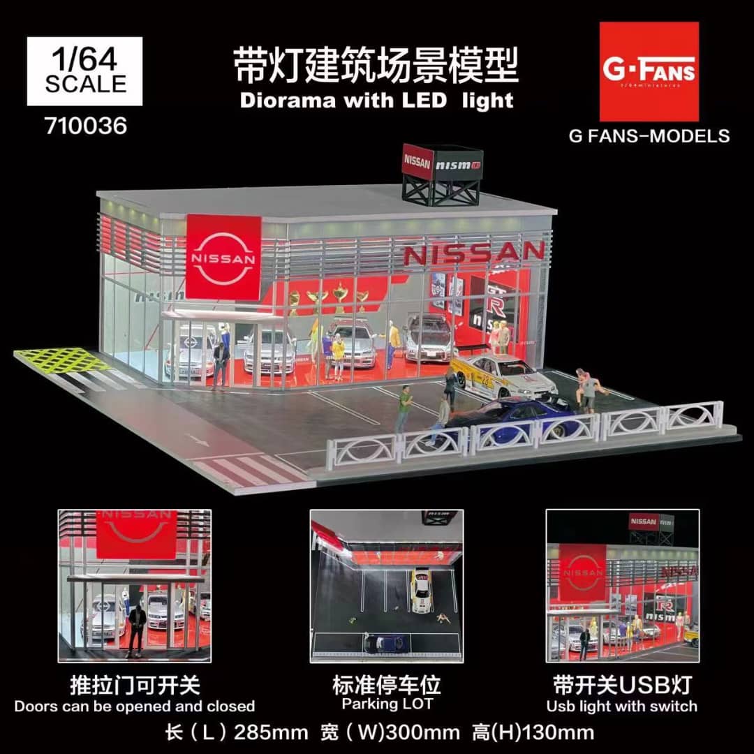 G-Fans 1/64 Assembly Building Diorama with LED light - NISMO