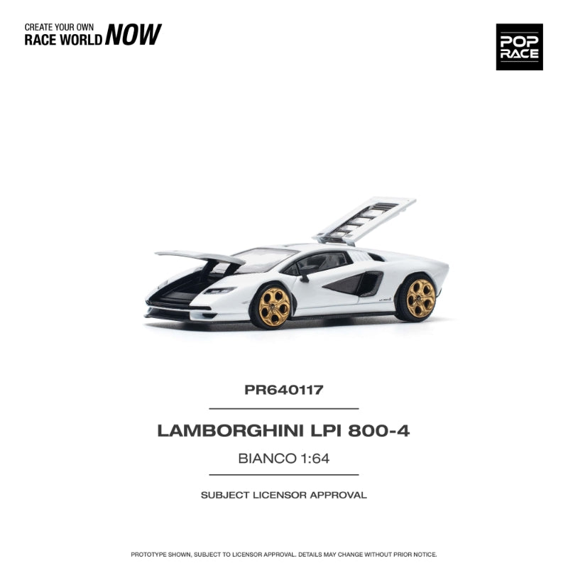 Pop Race 1/64 Countach LPI800-4 White