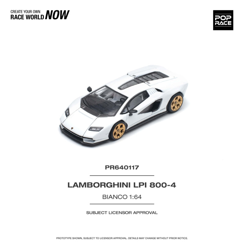 Pop Race 1/64 Countach LPI800-4 White