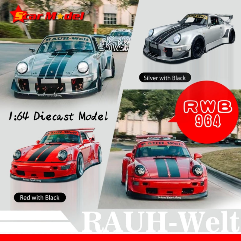 Star Model 1/64 RWB964 GT Wing Rauh-Welt Modified - Taikano Red