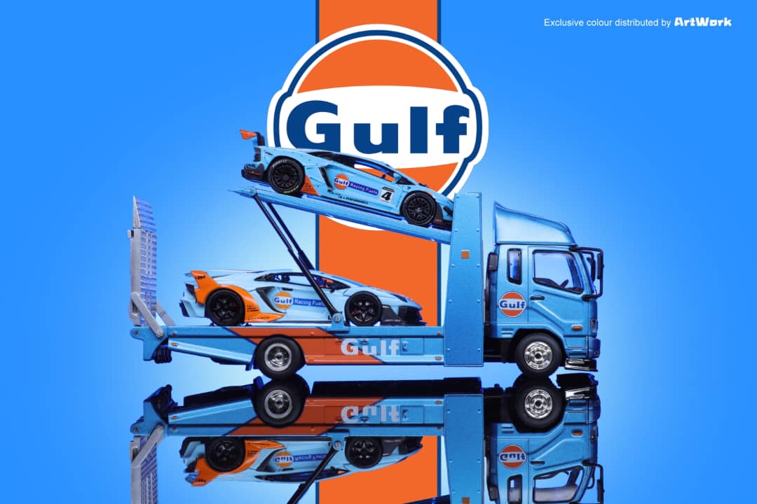 ArtWork x GCD 1/64 Mitsubishi Fuso Fighter Mk2(FK 2017) Outriggers Raised Double Deck Tow Gulf Livery(415)