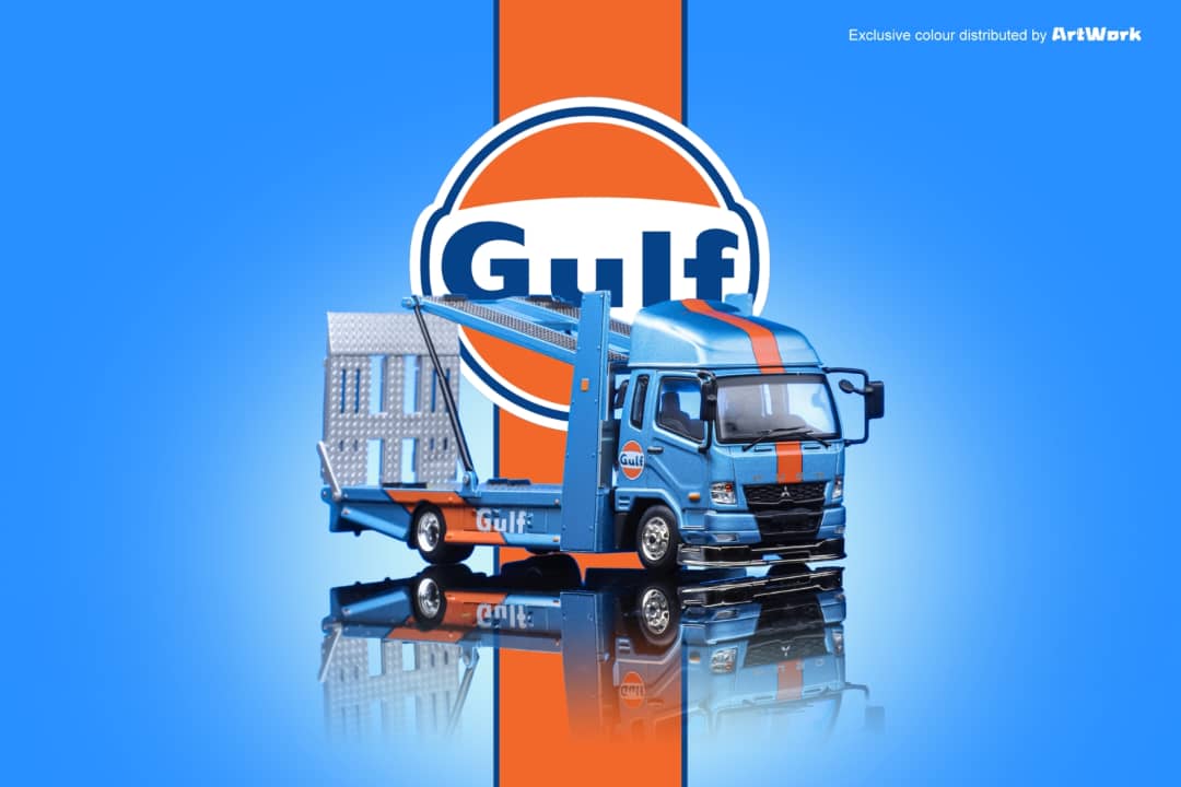 ArtWork x GCD 1/64 Mitsubishi Fuso Fighter Mk2(FK 2017) Outriggers Raised Double Deck Tow Gulf Livery(415)