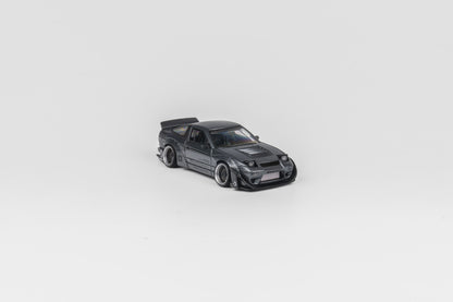 MicroTurbo 1/64 S13 Silvia 180SX Pandem Rocket Bunny  Modified - Matte Grey (Retractable-Headlight, Visible Engine)