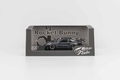 MicroTurbo 1/64 S13 Silvia 180SX Pandem Rocket Bunny  Modified - Matte Grey (Retractable-Headlight, Visible Engine)