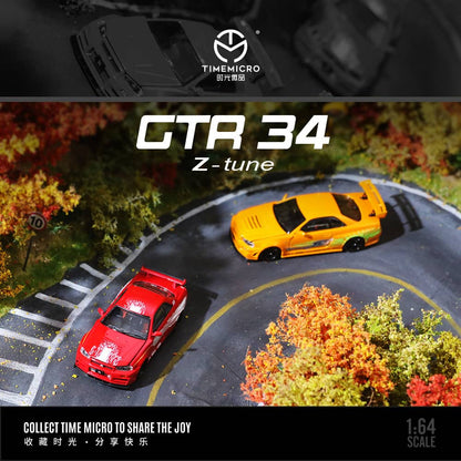 Time Micro 1/64 Skyline GT-R R34 Nismo Z-Tune Fast n Furious Livery (Open-Hood, Visible Engine)