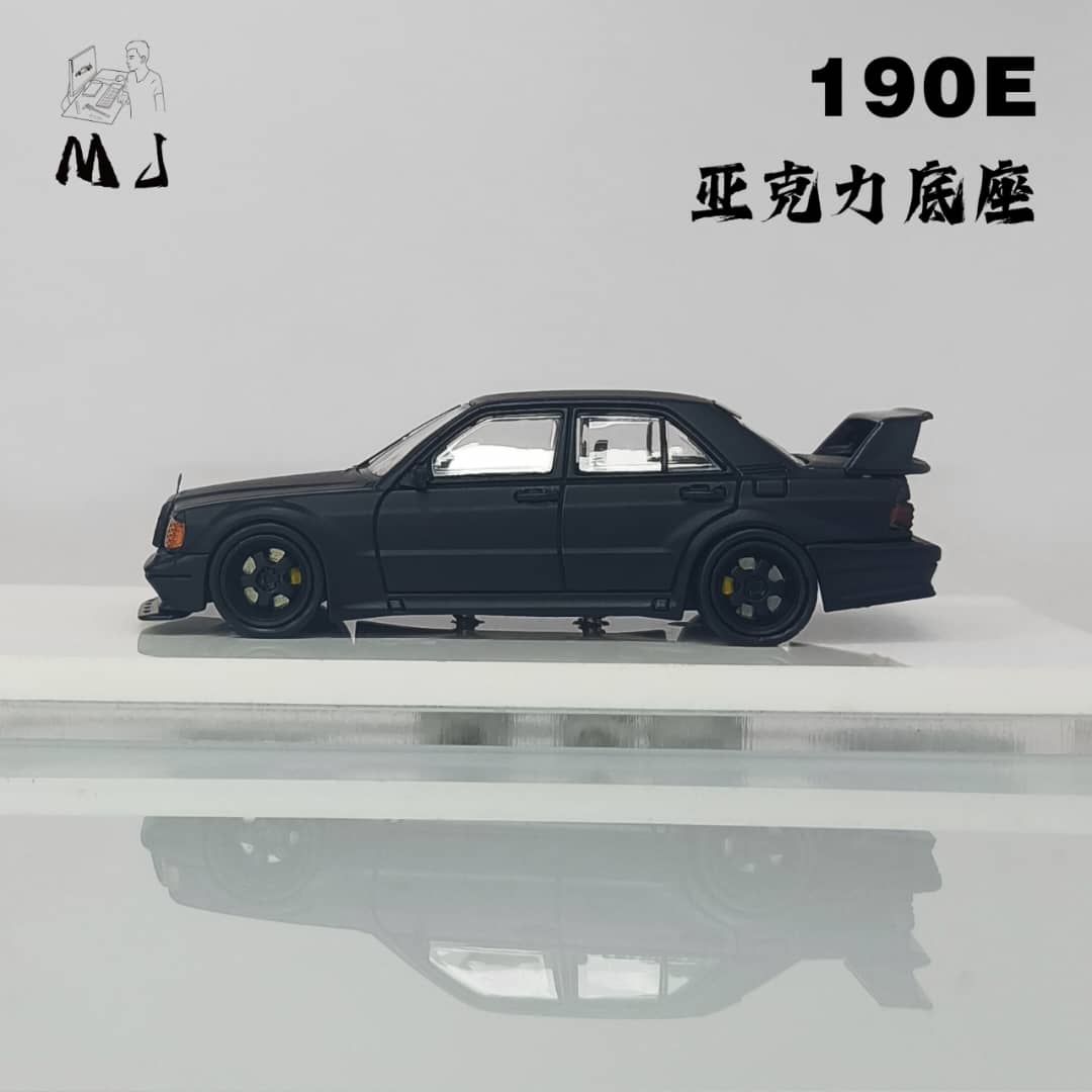 MJ Model x League Model 1/64 190E W201 2.5-16 Evo Matte Black