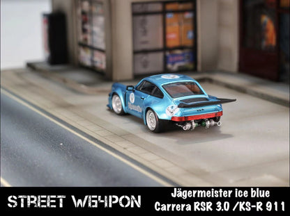 Street Weapon 1/64 911 SC 3.0 KS-R (Khyzyl / Flat56) Jagermeister Ice Blue