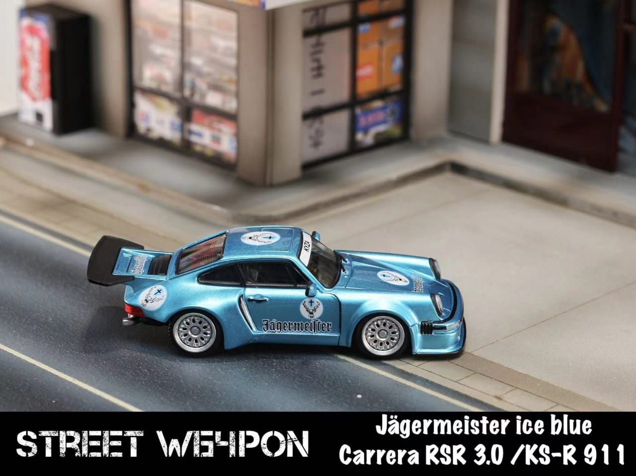 Street Weapon 1/64 911 SC 3.0 KS-R (Khyzyl / Flat56) Jagermeister Ice Blue