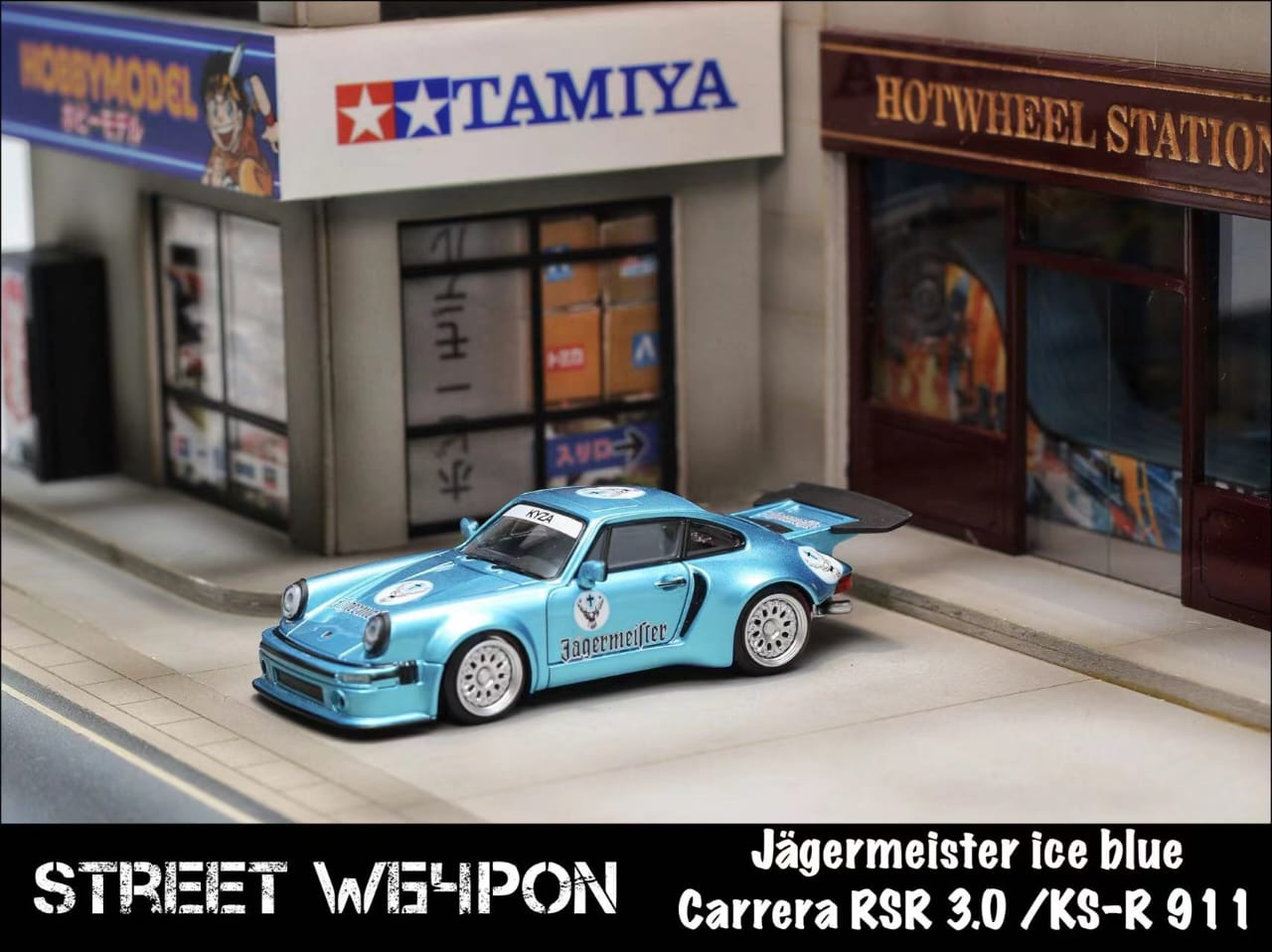 Street Weapon 1/64 911 SC 3.0 KS-R (Khyzyl / Flat56) Jagermeister Ice Blue