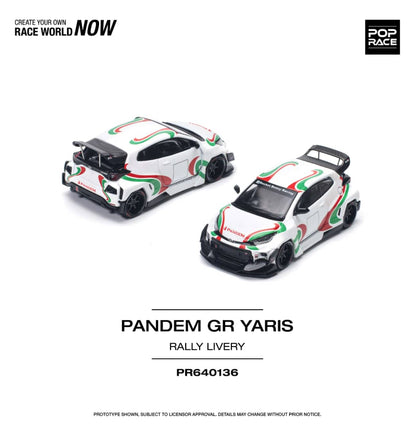 Pop Race 1/64 Toyota GR Yaris Pandem Rocket Bunny Modified  White Rall